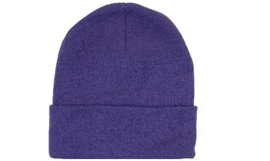 Headwear Knitted Acrylic Beanie X12 - 4243 in Purple